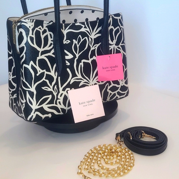 Kate Spade Margaux Embossed Scribble   Floral Satchel - Picture 8 of 11